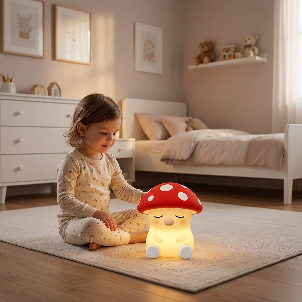 Colorful Squishy Mushroom Night Light