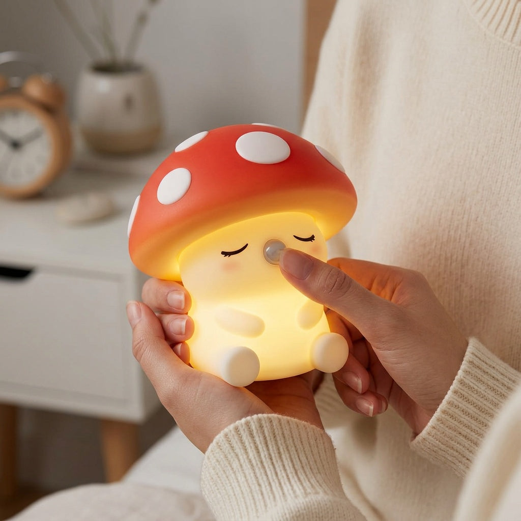 Colorful Squishy Mushroom Night Light