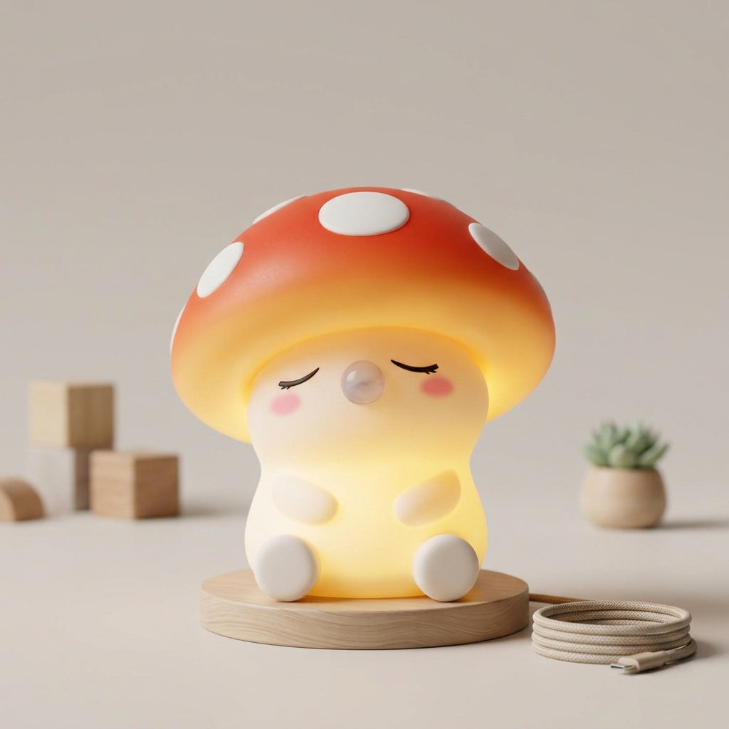 Colorful Squishy Mushroom Night Light